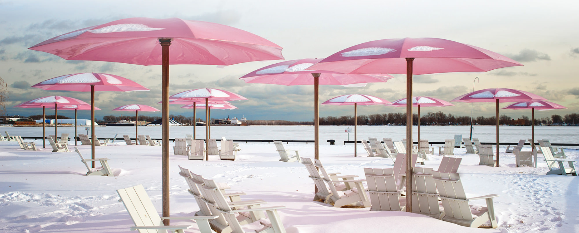 Sugar Beach in Toronto during winter