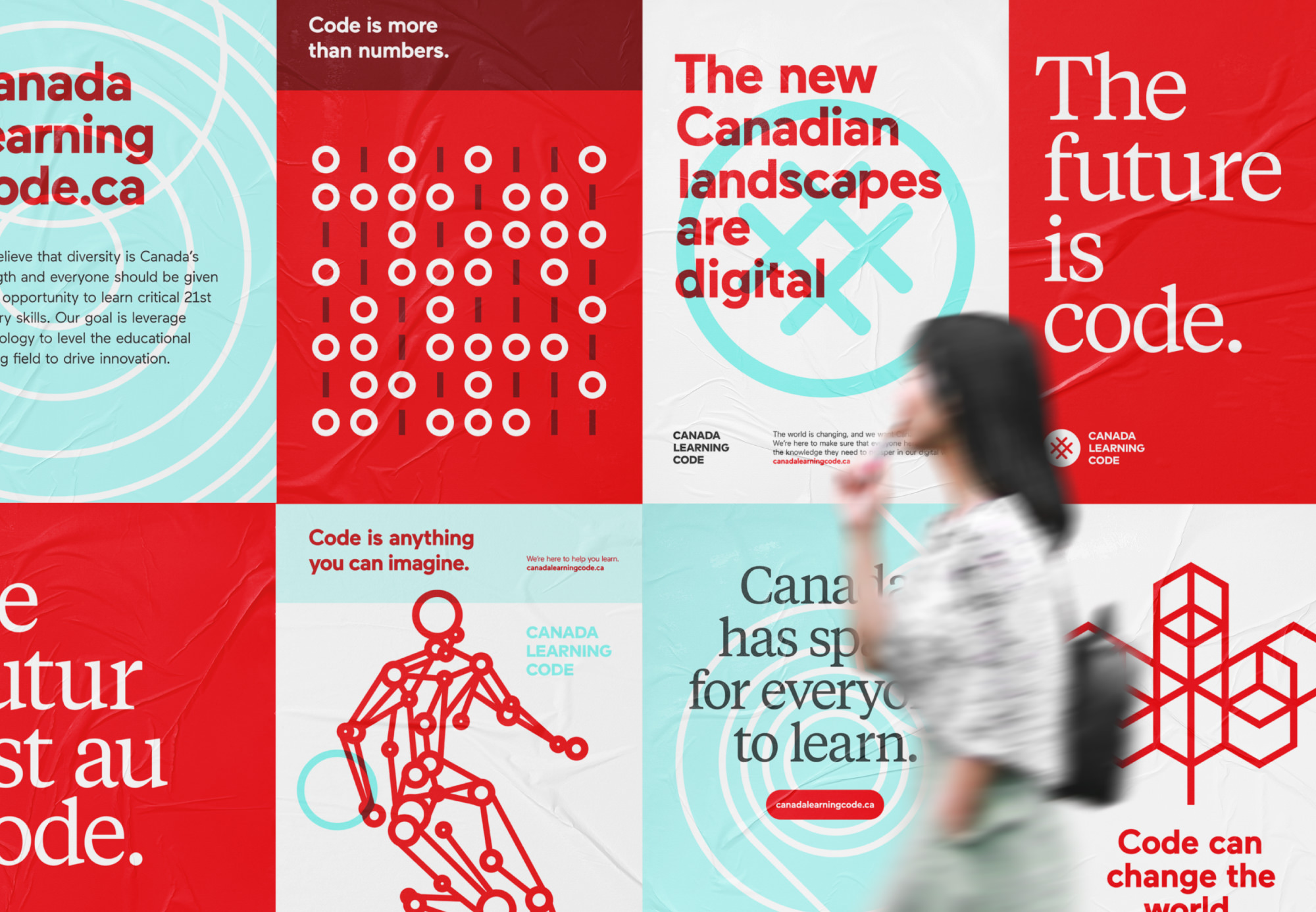 Out of home poster design featuring new branding for Canada Learning Code